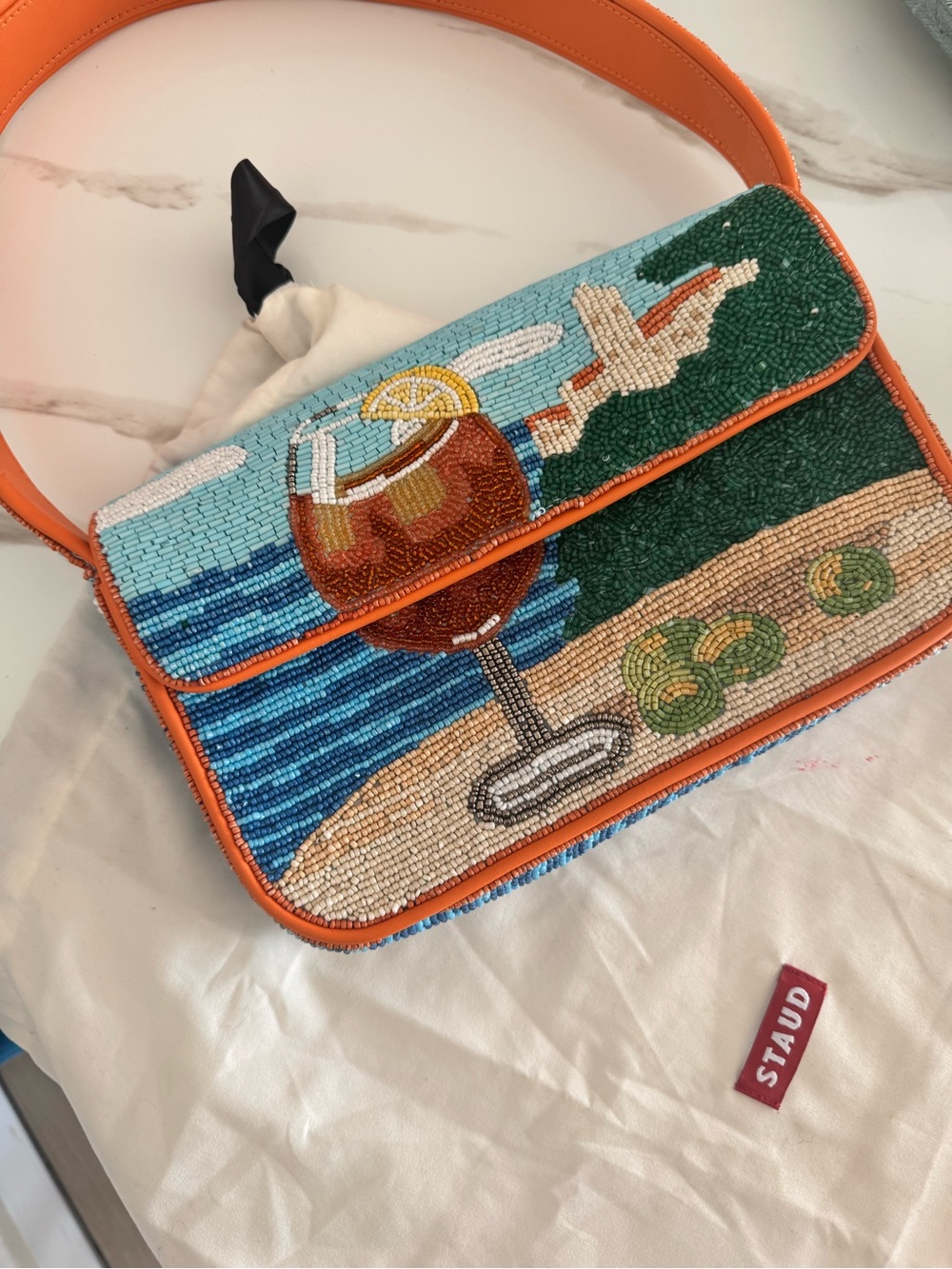 STAUD Tommy Beaded Aperol Spritz Purse - Picture 9 of 9